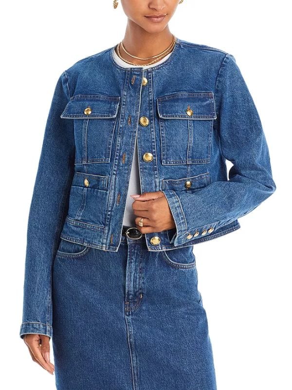 The Hunting Wives S01 Katie Lowes Denim Jacket Blue