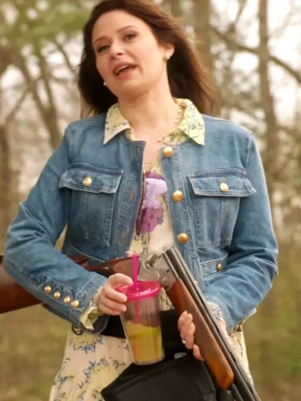 The Hunting Wives S01 Katie Lowes Denim Jacket Blue