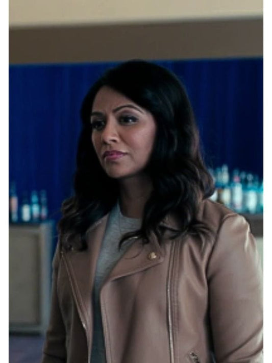 The Irrational S02 Rosa Dinshaw Beige Leather Jacket