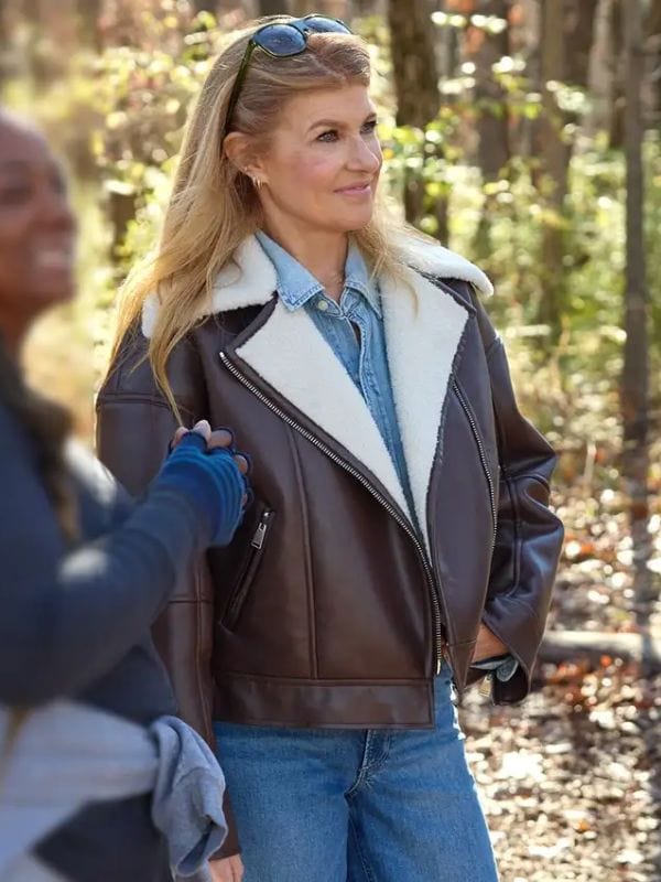 The Motherhood S01 Connie Britton Shearling Leather Jacket