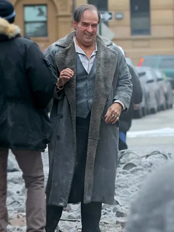 The Penguin 2024 Colin Farrell Grey Shearling Coat
