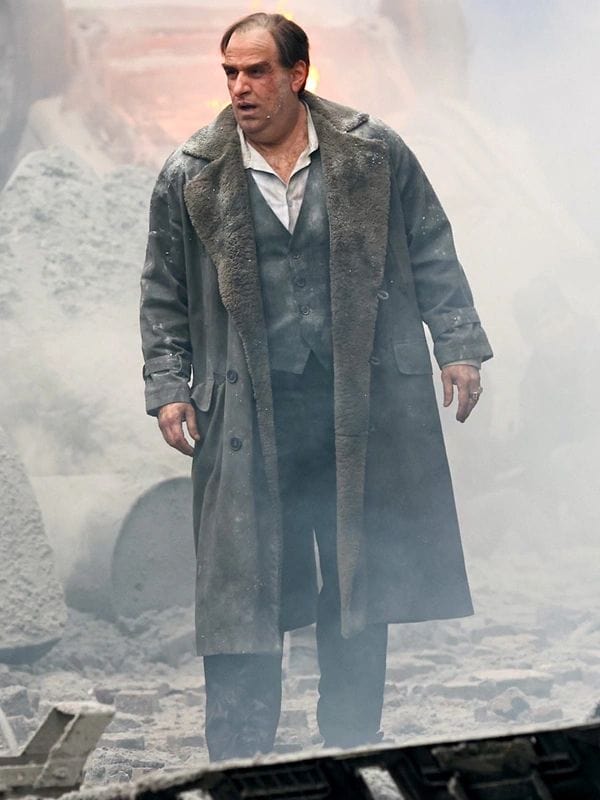 The Penguin 2024 Colin Farrell Grey Shearling Coat
