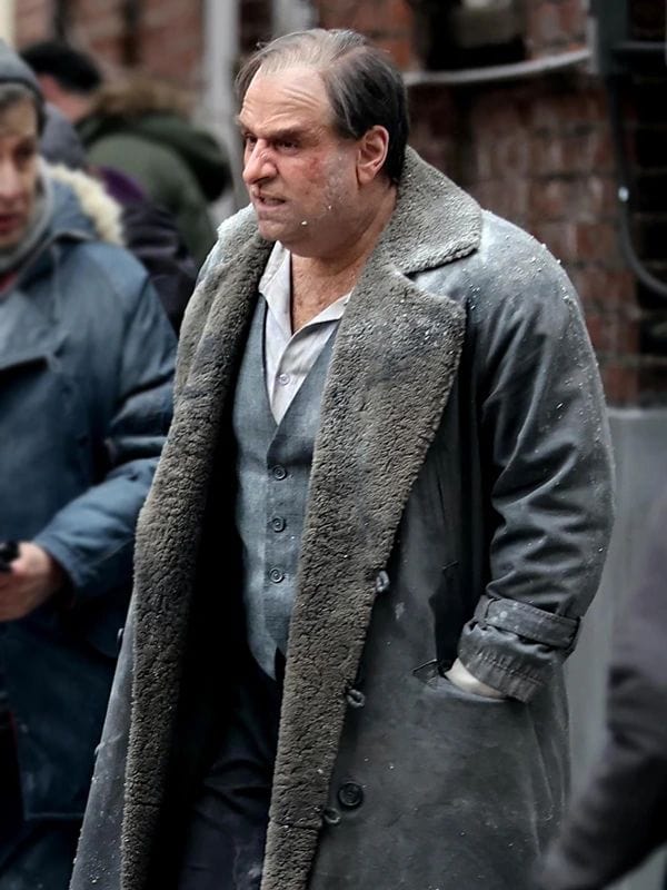 The Penguin 2024 Colin Farrell Grey Shearling Coat