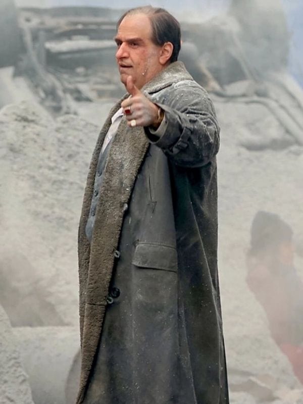 The Penguin 2024 Colin Farrell Grey Shearling Coat