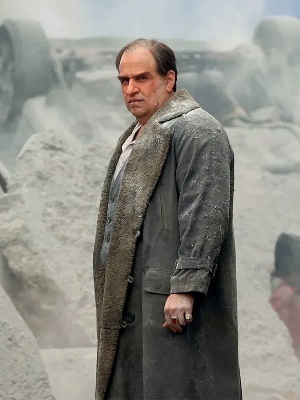 The Penguin 2024 Colin Farrell Grey Shearling Coat
