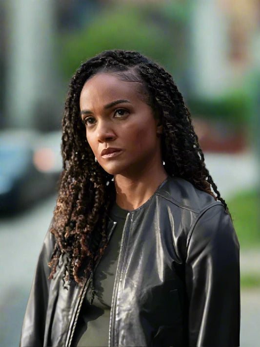 The Rookie S07 Nyla Harper Leather Bomber Jacket