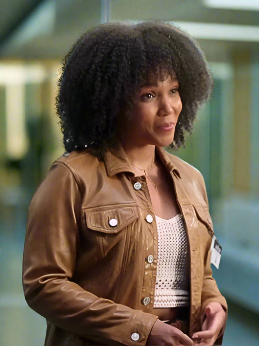 The Rookie S07 Rachel Hall Brown Leather Jacket