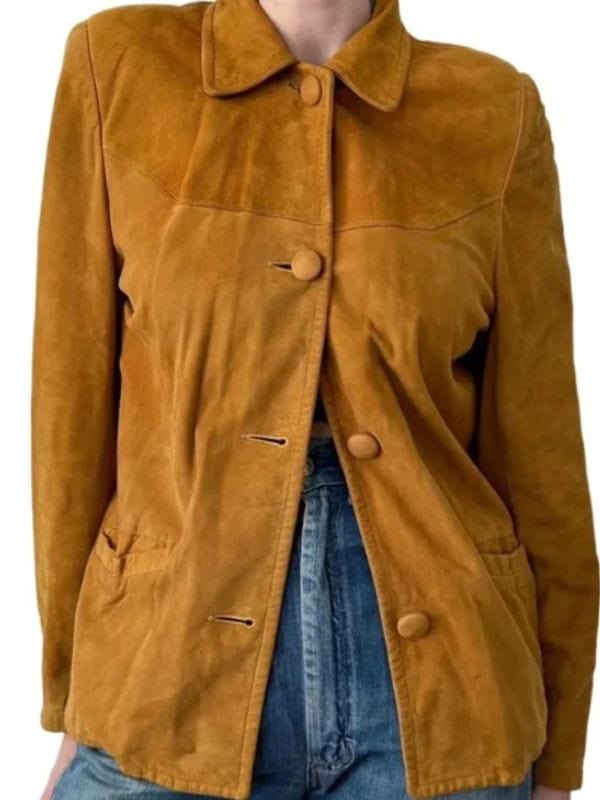 The Rumour S01 Joanne Whalley Brown Suede Jacket
