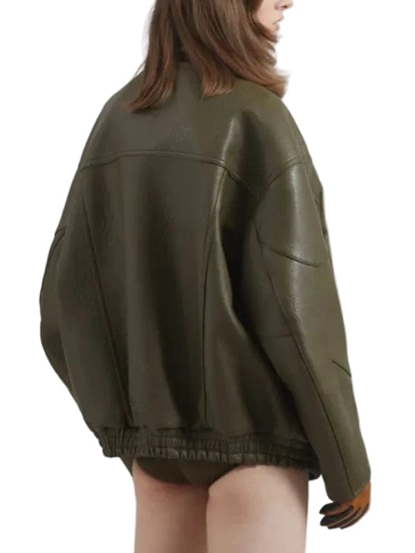 The Traitors US S04 Lisa Rinna Leather Jacket Green