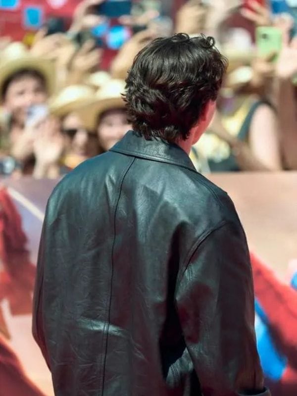 Tom Holland Madrid 2026 Leather Jacket Black