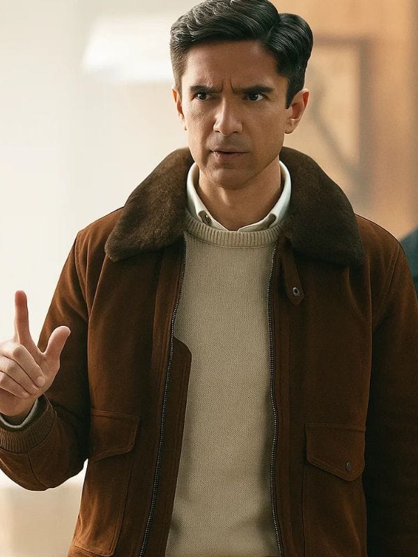Topher Grace The Waterfront S01 Brown Suede Jacket