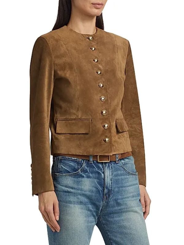 Tulsa King S03 Margaret Devereaux Brown Suede Jacket
