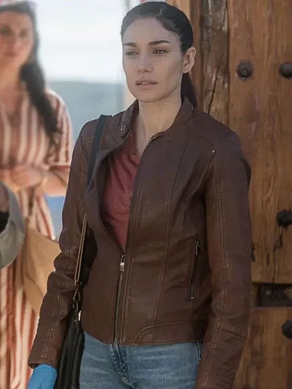 When No One Sees Us S01 Mariela Garriga Brown Leather Jacket