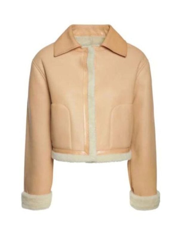 Women Bomber Aviator Shearling Jacket