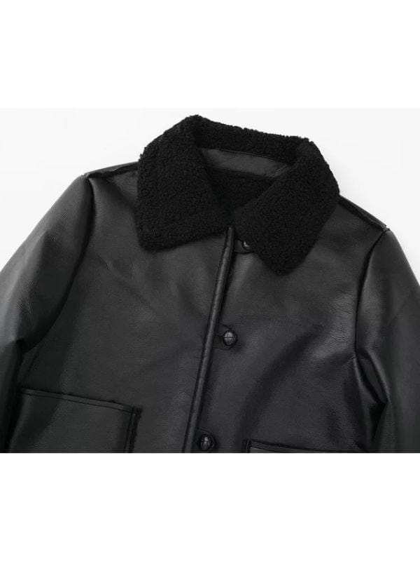 Women Fashion Thick Warm Shearling Jacket