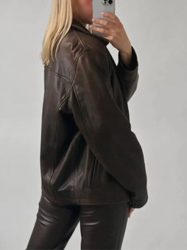 Women Oversized Casual Wear Brown Jacket - Sale Now