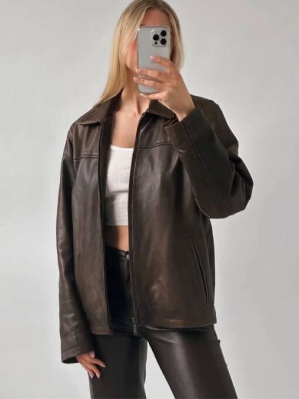 Women Oversized Casual Wear Brown Jacket - Sale Now