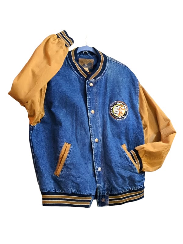 Yellowjackets S03 Ella Purnell Denim Varsity Jacket Blue & Yellow