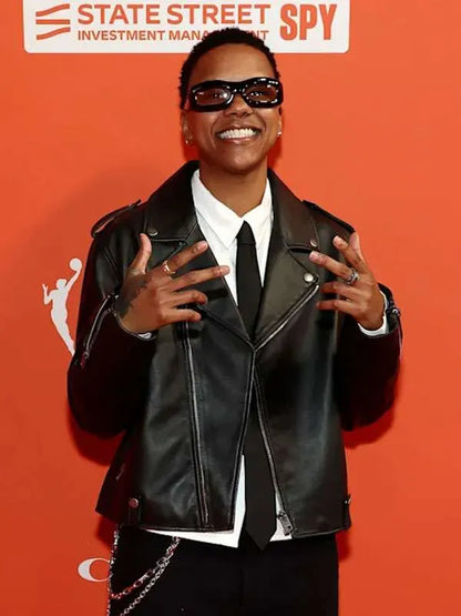 2026 WNBA Draft Courtney Williams Black Leather Jacket