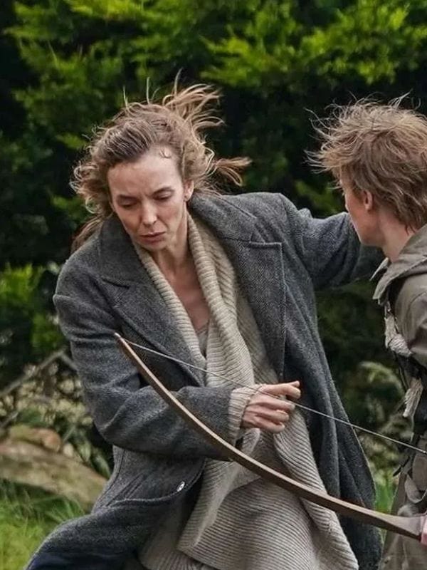 28 Years Later 2025 Jodie Comer Grey Coat