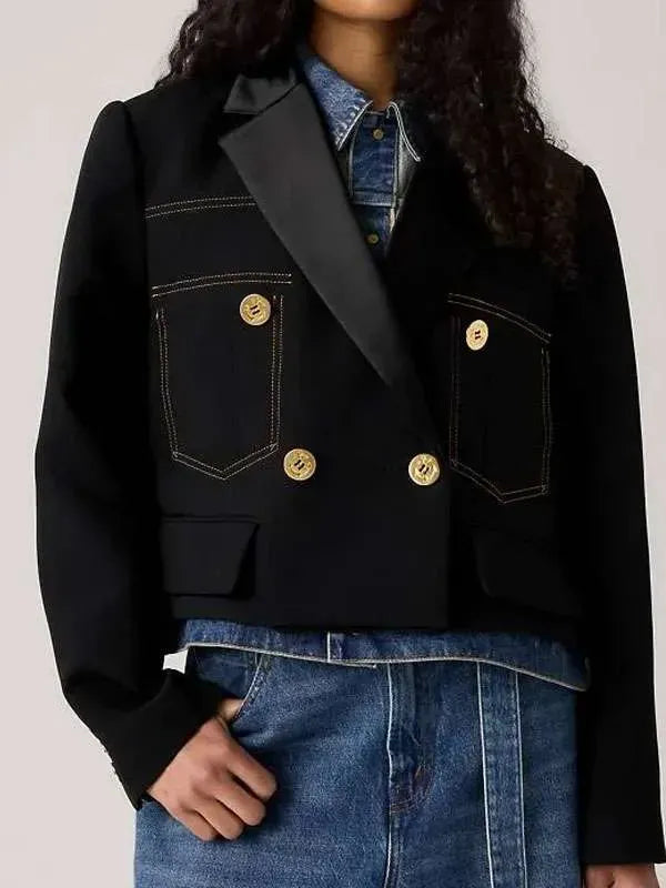 9-1-1 Athena Grant Black Cropped Jacket