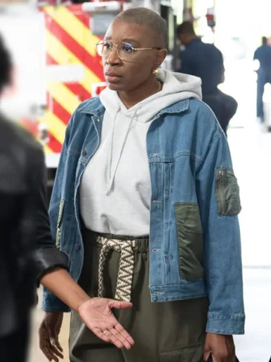 9-1-1 S08 Aisha Hinds Denim Jacket Blue