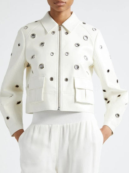 9-1-1 S08 Angela Bassett Grommets Leather Jacket 9-1-1 S08 Angela Bassett Grommets Leather Jacket