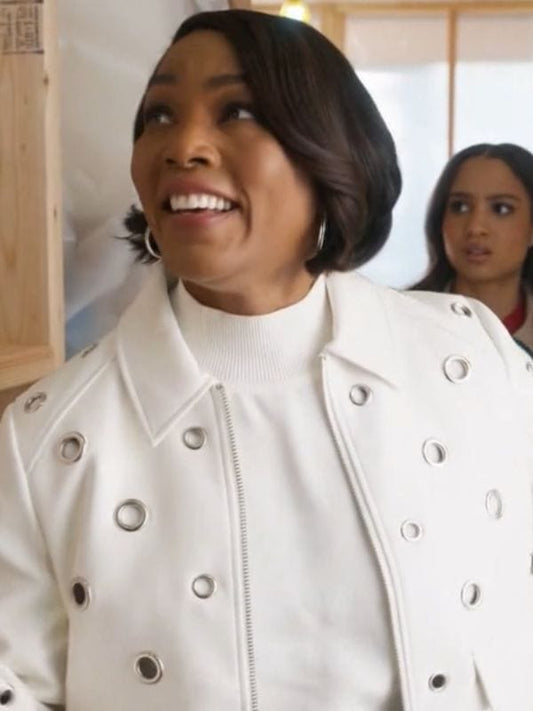 9-1-1 S08 Angela Bassett Grommets Leather Jacket 9-1-1 S08 Angela Bassett Grommets Leather Jacket