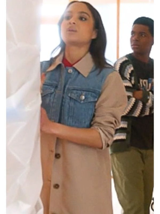 9-1-1 S08 Corinne Massiah Two Tone Trench Coat 9-1-1 S08 Corinne Massiah Two Tone Trench Coat