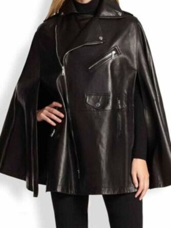 90's Oversized Women Black Biker Leather Jacket