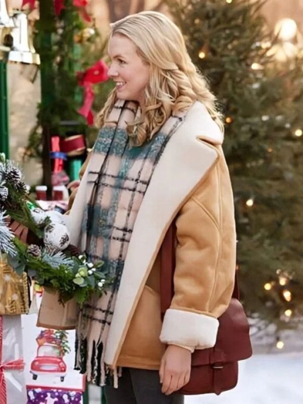 A Carol for Two 2024 Brown Suede Leather Shearling Jacket