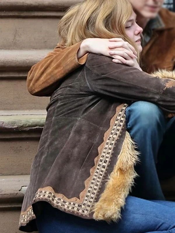 A Complete Unknown Sylvie Russo Brown Suede Shearling Jacket