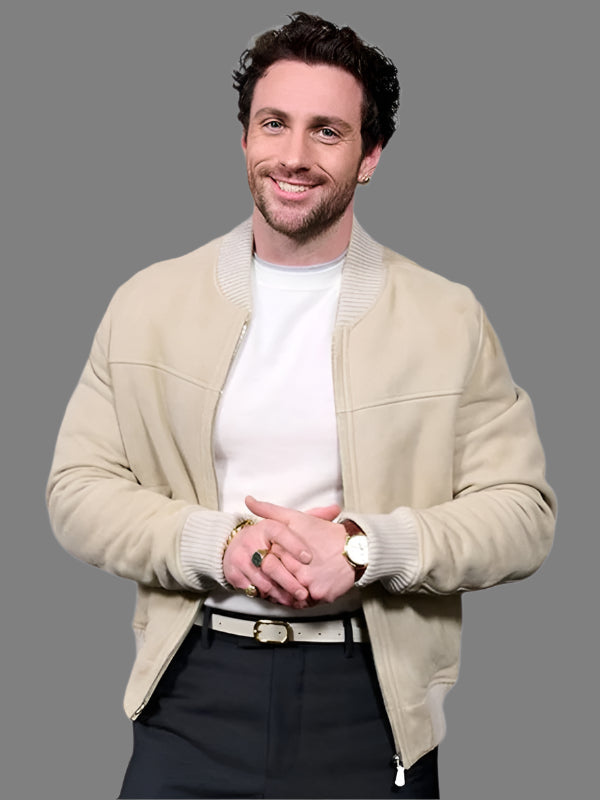 Aaron Taylor-Johnson Kraven the Hunter 2024 Beige Jacket