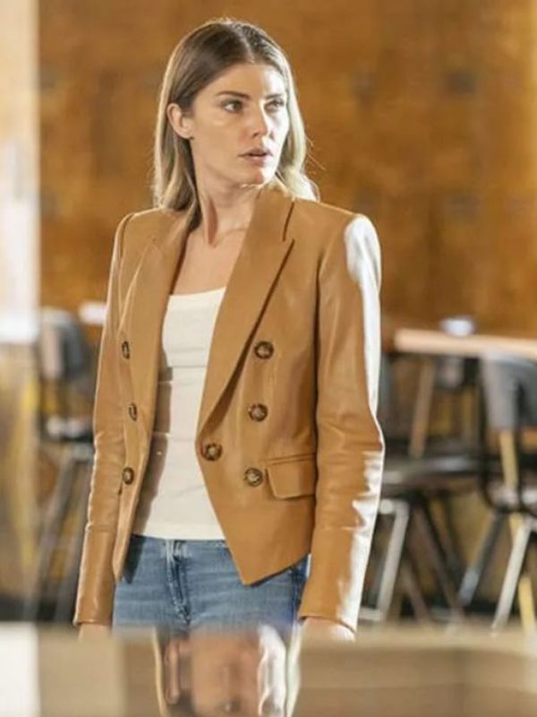 Addison Augustine Brown Leather Blazer