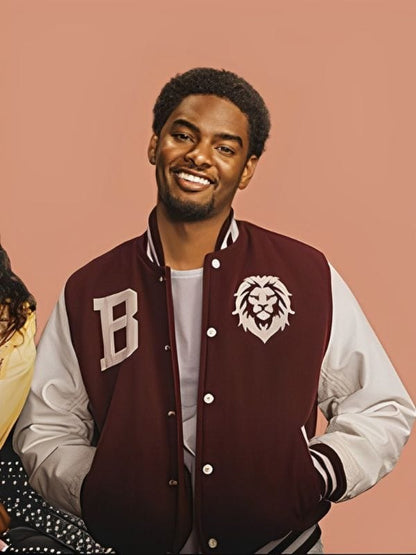 All American Homecoming JR Maroon and White Varsity Jacket