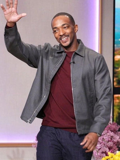 Anthony Mackie The Jennifer Hudson Show 2025 Grey Jacket