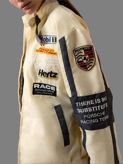 Apex Racer Jacket Beige & Grey