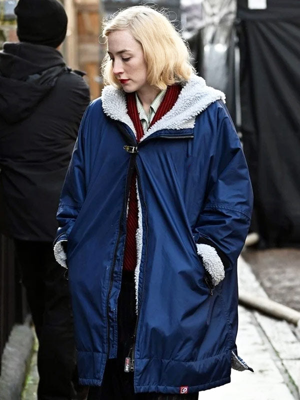 Saoirse Ronan Blitz 2024 Blue Jacket