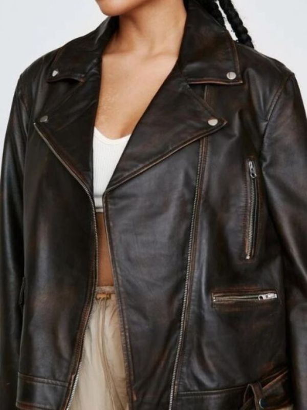 Brown Oversized Leather Jacket, 90s