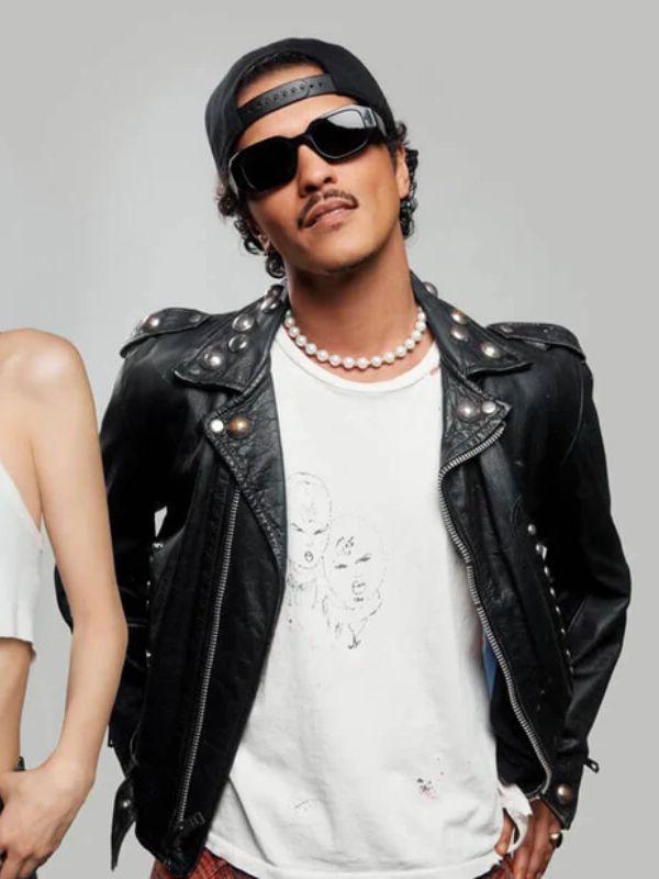 Bruno Mars Apt Black Biker Jacket