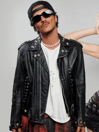 Bruno Mars Apt Black Leather Jacket