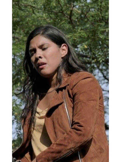 Chicago PD S07 Brown Suede Leather Biker Jacket