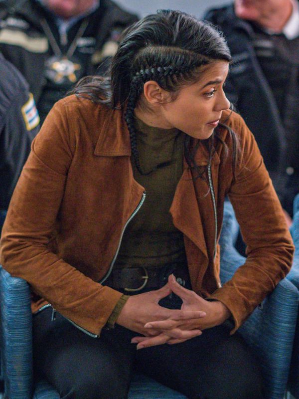 Chicago PD S07 Vanessa Rojas Brown Suede Jacket