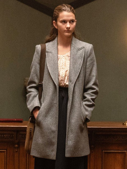 Chloe East Heretic 2024 Grey Coat