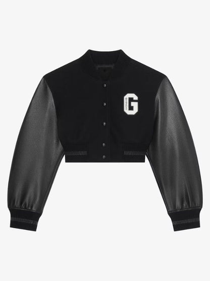 Chrishell Stause Cropped Varsity Jacket