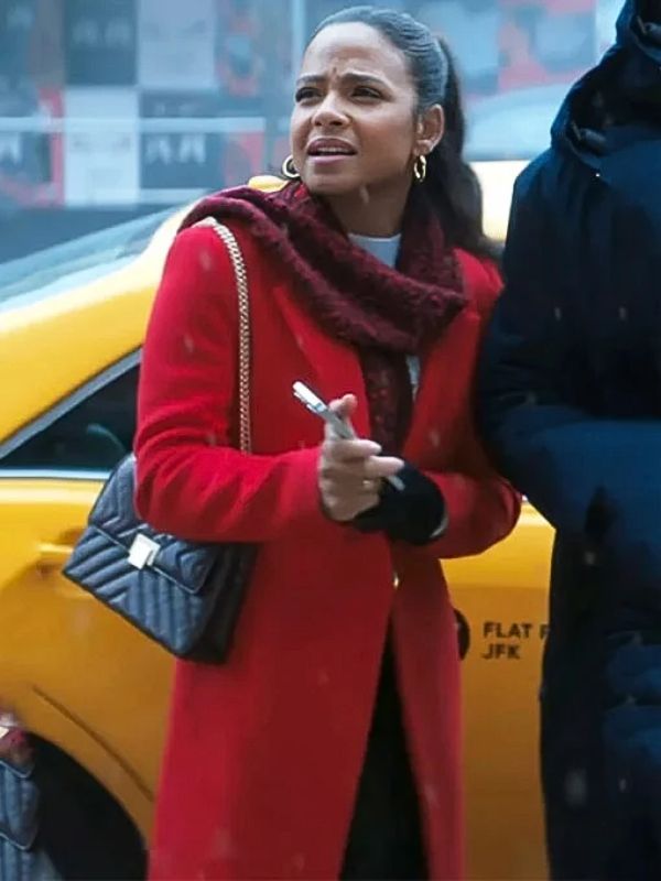 Christina Milian Meet Me Next Christmas Red Coat