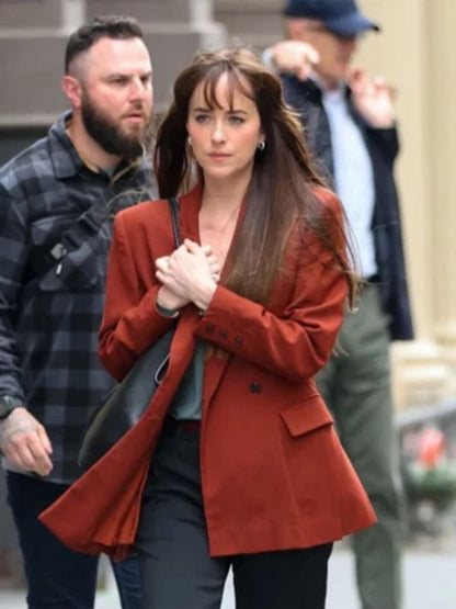 Dakota Johnson Materialists Red Blazer