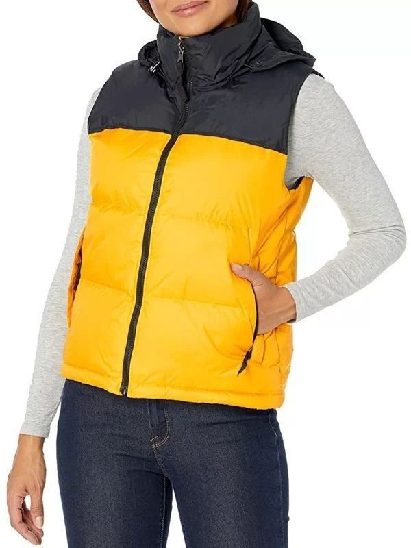 Delilah Yellow & Black Puffer Vest