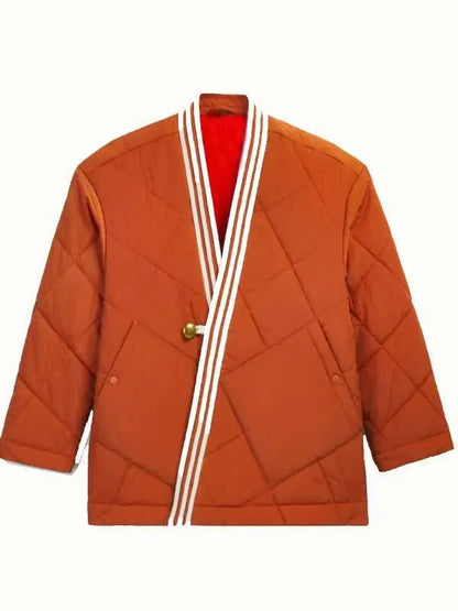 Edison Chen Orange Clot Wrap Quilted Jacket