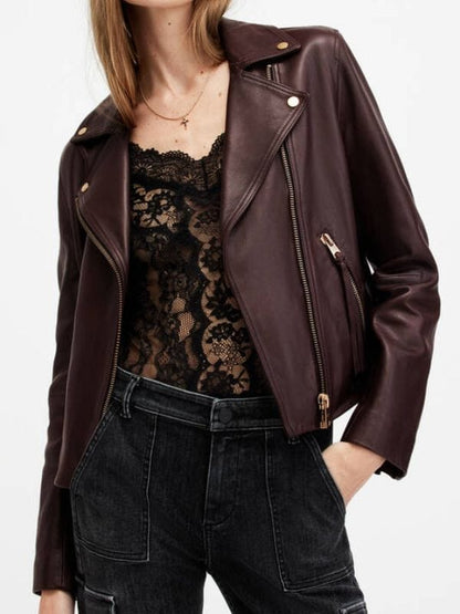 Elizabeth Tulloch Superman and Lois S04 Brown Biker Jacket